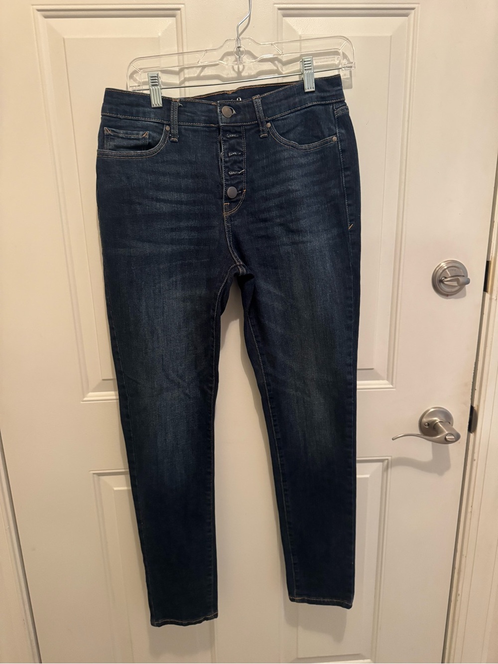 a.n.a Dark Blue Skinny Button-Fly Jeans